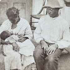 Antique 1880s African American Family Philadelphia Stereoview Photo Card P2422 picture