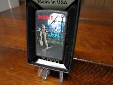 WWII SOLDIER B-17 BOMBER PLANE BLACK CRACKLE ZIPPO LIGHTER MINT IN BOX picture