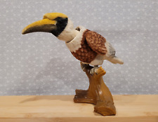 Vintage Hornbill Bird on Branch Flocked Bobblehead Dashboard Nodder Figure 6