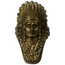 Antique Judd Figural Native American In Headdress Clip Cast Iron Gold Wash #5251 picture