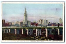 Cleveland Ohio OH Postcard Terminal Tower From West Approach Bridge Phostint picture