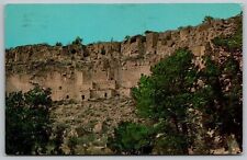 Puye Ruins Santa Fe New Mexico Dwellings Cliff Houses Mountain WOB VNG Postcard picture