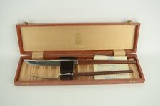Vintage Mid-Century Kirk & Matz SS Sheffield Cutlery Set Pagwood Handles & Box picture