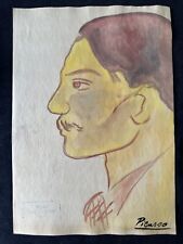 Pablo Picasso (Handmade) Mixed media Drawing on old paper signed and stamped picture