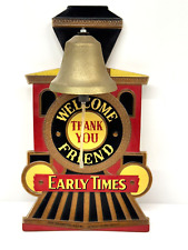 VINTAGE RARE “EARLY TIMES” WHISKEY SIGN W/ WORKING BELL PLASTIC ON CARDBOARD 15