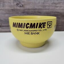 Vintage Mimi Mike Dog Mie Bank 2000 Sanrio Yellow Bowl Rare picture