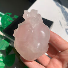 221g Rose Quartz Human Heart Carving Quartz Crystal Specimen Healing picture