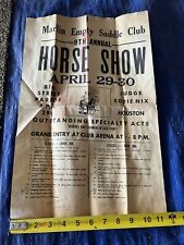 Vintage Original 1955 Marlin Empty Saddle Club Texas Horse Show Poster picture