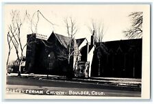 c1940's Presbyterian Church Street Scene Boulder Colorado CO RPPC Photo Postcard picture