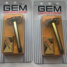 2 Gem Contour II Razor With 2 Super Stainless Steel Blades Vintage Old Stock  picture