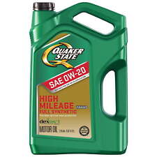 Quaker State Full Synthetic Dexos High Mileage 0W-20 Motor Oil, 5 Quart picture
