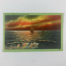 Postcard New Hampshire Hampton Beach NH Sailing Twilight 1950 Posted Linen picture