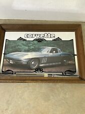 Vintage Chevrolet Corvette Bar Mirror Sign Framed Mancave picture