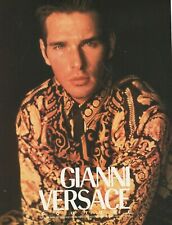 GIANNI VERSACE COUTURE vintage print ad from 1991 iconic bold print men's shirt picture