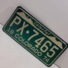 1974 Colorful Colorado Expired License Plate PX-7465 Man cave BAR picture
