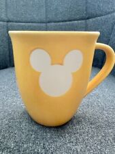 90s Disney Home Mug Yellow Vintage Creme Mickey Mouse Logo picture
