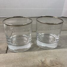 Jack Daniel's Single Barrel Select Silver Rim Lowball Whiskey Glass Lot of 2 picture