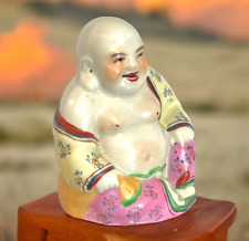 Chinese Famille Rose Porcelain Happy Laughing Buddha Figurine 3.5