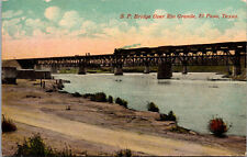 Vtg 1910s S.P. Southern Pacific Bridge Over Rio Grande El Paso Texas TX Postcard picture