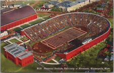 c1930s University of Minnesota LINEN Postcard - Football Stadium / Aerial View picture