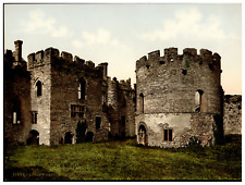 England. Ludlow. Castle I. Vintage photochrome by P.Z, photochrome Zurich pho picture