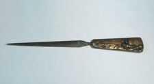 Vintage Brass Letter Opener Ship Sailboat on Open Water Seas 8.5 Inches Long picture