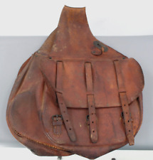 Vtg WWI Era Brown Leather US Army Cavalry Saddle Bag W US Stamp picture