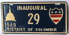 1949 Washington DC Inaugural TRUMAN License Plate #29 EXCELLENT CONDITION picture