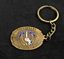 🌟US Army 7th Cavalry Regiment Brass Keychain,  7th Cav GarryOwen Keychain picture