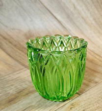 Vintage Faroy U.S.A. Lime Green Glass Votive Candle Holder picture
