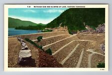 Watauga River TN-Tennessee, Watauga Dam, Antique Vintage Souvenir Postcard picture
