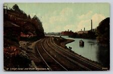 c1910 Lehigh Canal And River Railroad Boat Allentown Pennsylvania P756 picture