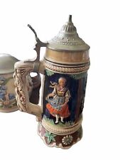 Vintage large Musical German Beer Stein With Lid Germany Music Box picture