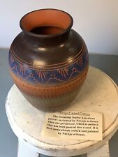 Navajo Dine Native American Handmade Etched Pottery ~Signed ~ (12B) picture