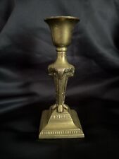 Vintage Heavy Brass Candlestick Ram / Goat Head Taper Candle Holder 8” H x 3” W picture