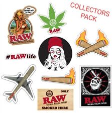  RAW NATURAL ROLLING PAPERS / CONES 9 PIECE COLLECTORS STICKER PACKAGE *GENUINE* picture