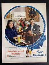 Vintage 1949 Pabst Blue Ribbon Beer Edward Robinson Print Ad picture