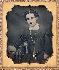 Pretty Young Lady By Weston New York Identified 1/6 Plate Daguerreotype T470 picture