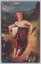 Art~Artist Sir Thomas Lawrence~A Child With A Kid~National London Gallery~Vtg PC picture