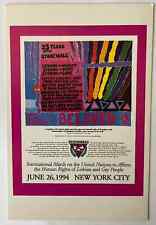Stonewall 25th Anniversary postcard human rights lesbian gay cause protest NYC picture