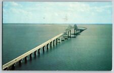 Vtg Chrome 1950s FL Sunshine Skyway Bridge Tampa Bay Florida Postcard   picture