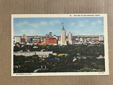 Postcard San Antonio, Texas Downtown City Skyline Linen Vintage TX PC picture