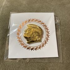 President Donald Trump Classic Silhouette Gold Tone Metal Lapel Pin picture