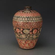 Song Jizhou Kiln Colored Painting Plum Vase Ceramics Ornaments Crafts Artworks F picture