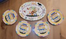 Colorful Circus Platter & 4 Piece Plate Children's Set Mercuries 1995 picture