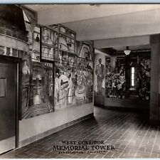 c1940s San Francisco CA RPPC Memorial Tower Mural Industrial Art West Photo A165 picture