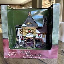 Holiday Time Village Collectible JACKS BAIT & TACKLE House Christmas Lighted NEW picture