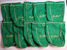 Lot of 10 Crown Royal Green Drawstring Bags Medium size 9-10