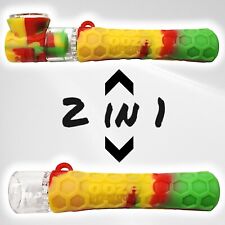 Ooze RASTA Silicone Glass Chillum One Hitter Tobacco Smoking Bowl Hand Pipe picture