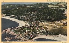 Postcard CA Air View of Carmel California 1940 Linen Vintage PC f5368 picture